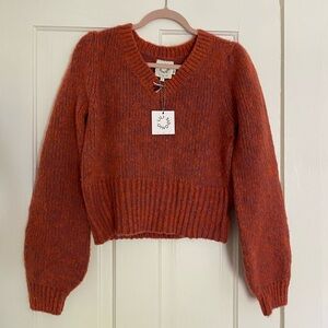 Thick Knit Coral & Lavender Sweater